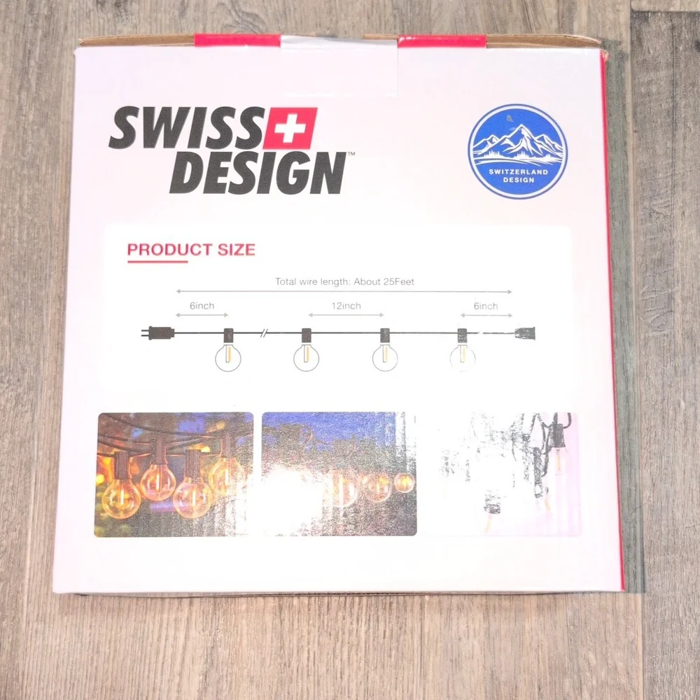 25 Feet Swiss Design Outdoor String Lights